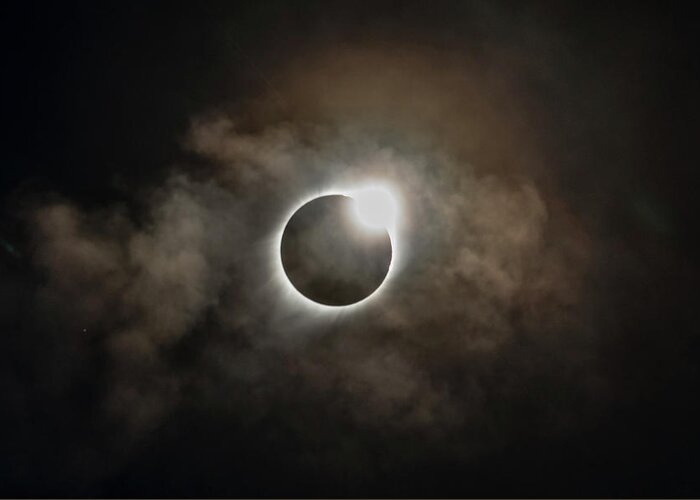 2017 Solar Eclipse Greeting Card featuring the photograph 2017 Solar Eclipse Exit Ring by Josh Bryant