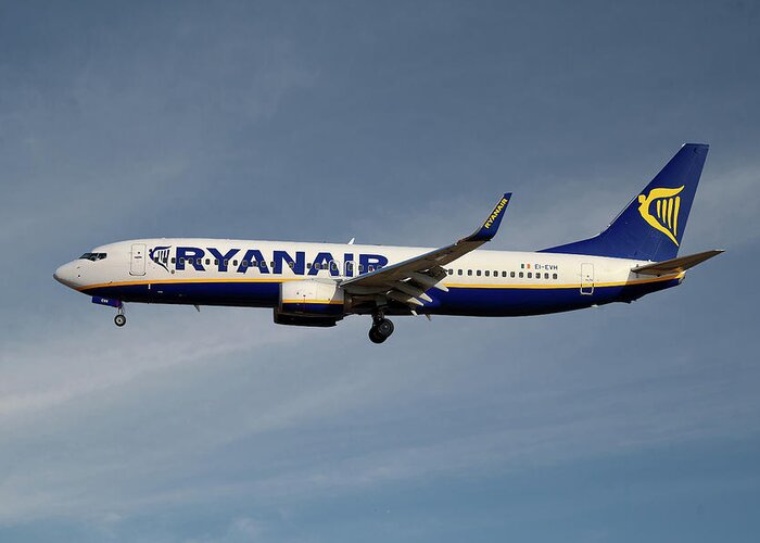 Ryanair Greeting Card featuring the photograph Ryanair Boeing 737-8AS #21 by Smart Aviation