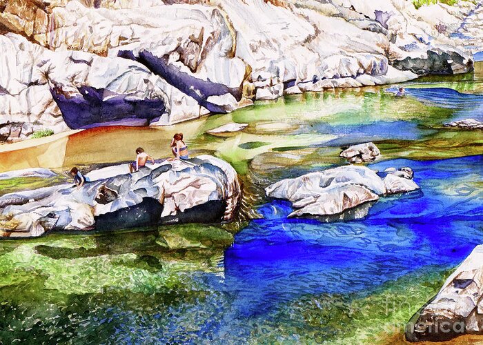 River Greeting Card featuring the painting #211 South Yuba River #211 by William Lum