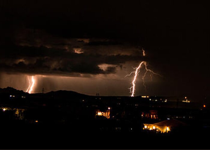 Lightning Greeting Card featuring the photograph Lightning #8 by Mark Jackson