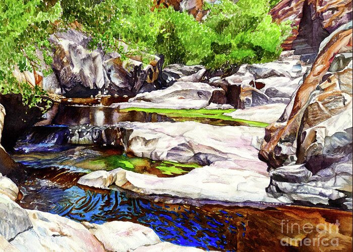 Hidden Falls Greeting Card featuring the painting #252 Hidden Falls #252 by William Lum