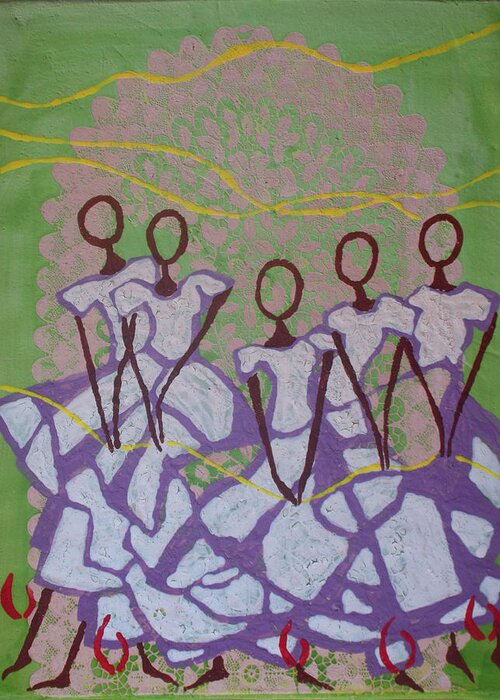 Jesus Greeting Card featuring the ceramic art Five Wise Virgins #28 by Gloria Ssali