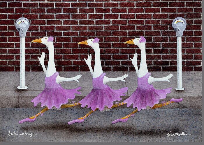 Will Bullas Greeting Card featuring the painting Ballet Parking... #1 by Will Bullas