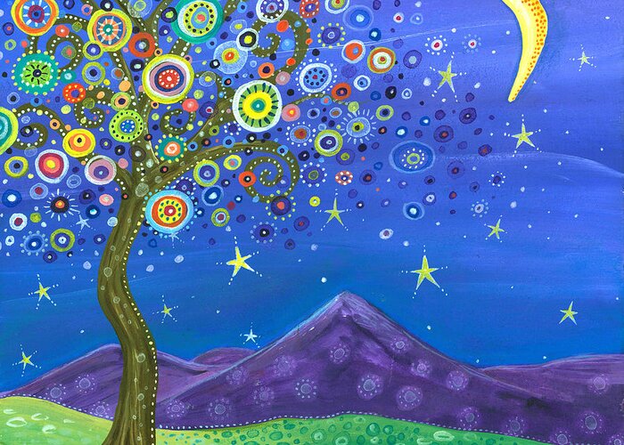 Dreaming Tree Greeting Card featuring the painting Believe in Your Dreams by Tanielle Childers