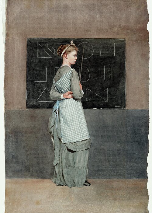 Winslow Homer Greeting Card featuring the drawing Blackboard by Winslow Homer