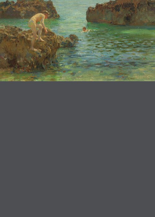  Henry Scott Tuke Greeting Card featuring the painting Boys Bathing #2 by Henry Scott Tuke