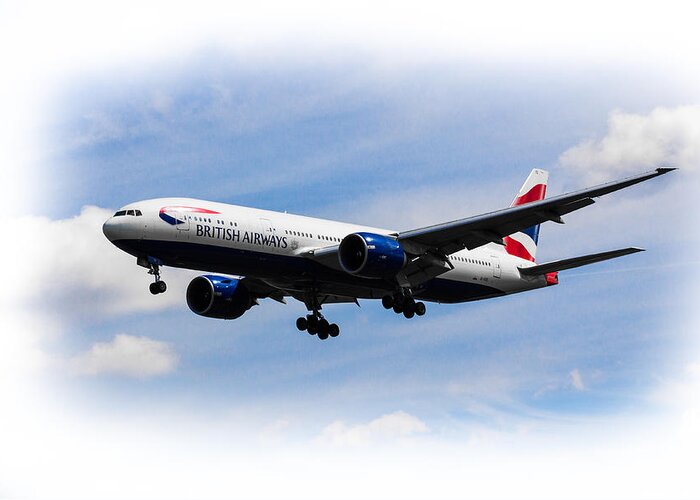 British Airways Greeting Card featuring the photograph British Airways Boeing 777 #4 by David Pyatt