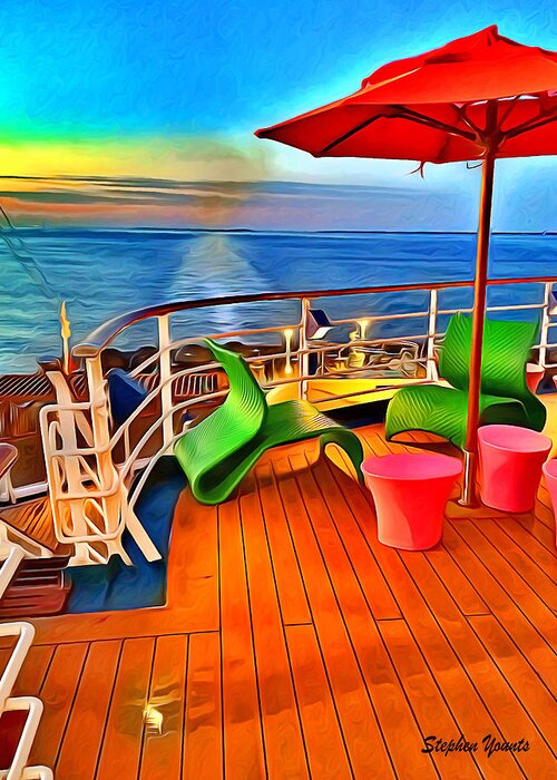 Carnival Pride Greeting Card featuring the digital art Carnival Pride Deck #3 by Stephen Younts