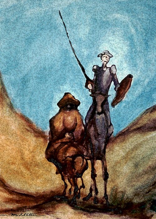 Don Quixote Greeting Card featuring the painting Don Quixote #3 by Kevin Middleton