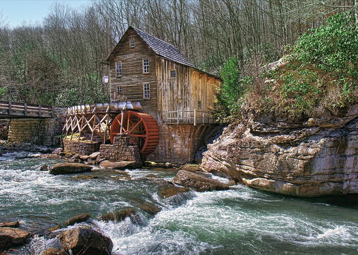 Babcock State Park Greeting Card featuring the photograph Glade Creek Grist Mill #3 by Mary Almond