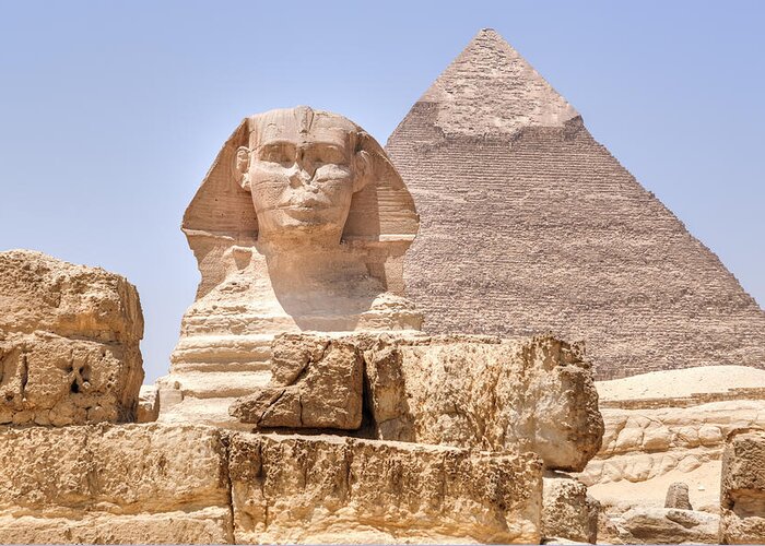 Great Sphinx Of Giza Greeting Card featuring the photograph Great Sphinx of Giza - Egypt #3 by Joana Kruse