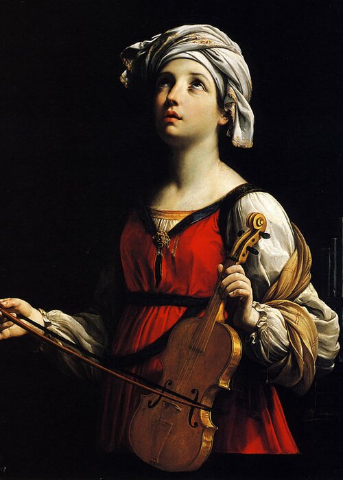 St Cecilia - Guido Reni Greeting Card featuring the painting Guido Reni by MotionAge Designs