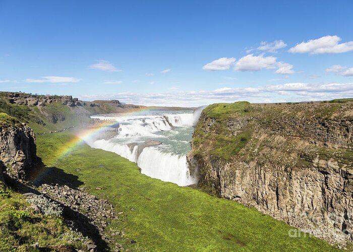 Gullfoss Greeting Card featuring the photograph Gullfoss waterfall in Iceland #3 by Didier Marti