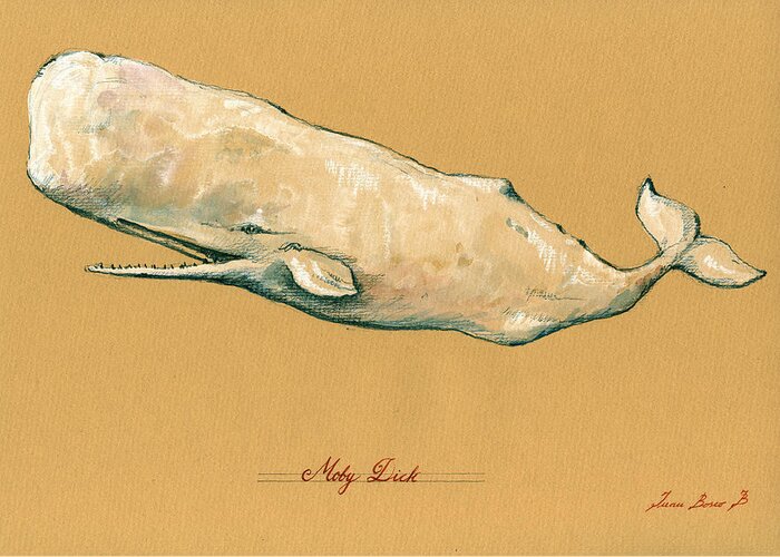 Moby Dick The White Sperm Whale Greeting Card For Sale By Juan Bosco