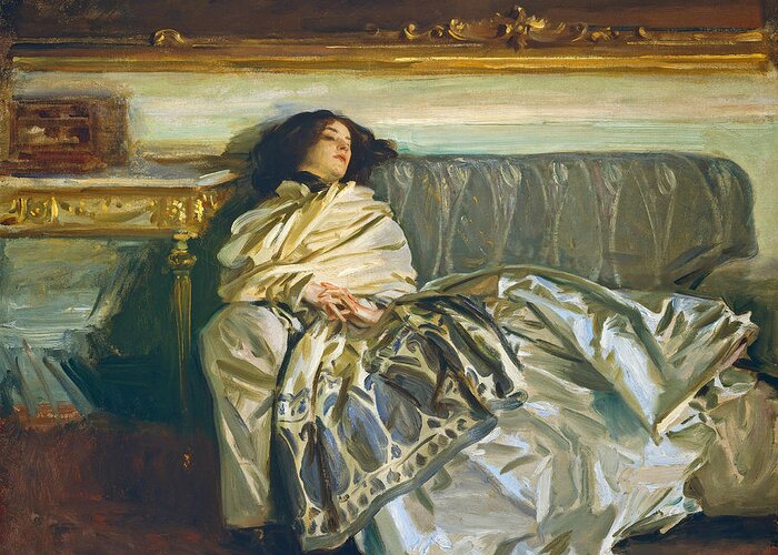 John Singer Sargent Greeting Card featuring the painting Nonchaloir. Repose by John Singer Sargent