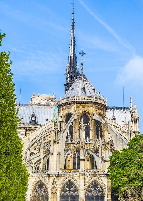 Architecture Greeting Card featuring the photograph Notre Dame Cathedral Paris Western Facade by Nila Newsom