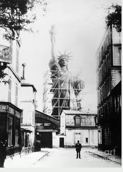 1884 Greeting Card featuring the photograph Statue Of Liberty, Paris #3 by Granger