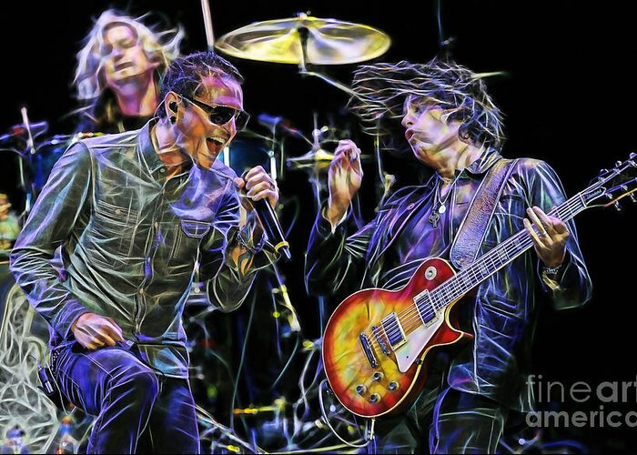 Stone Temple Pilots Greeting Card featuring the mixed media Stone Temple Pilots Collection #3 by Marvin Blaine