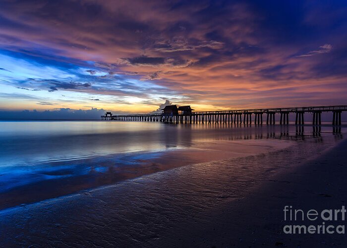 Naples Greeting Card featuring the photograph Sunset Naples Beach Florida #3 by Hans- Juergen Leschmann