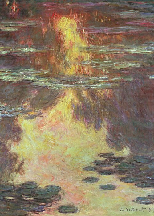 Monet Greeting Card featuring the painting Waterlilies by Claude Monet