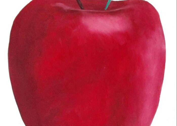 Apple Greeting Card featuring the painting Apple #4 by Patricia Cleasby