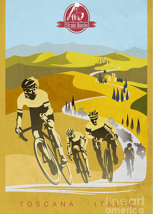 Cycling Art Greeting Card featuring the digital art Print by Sassan Filsoof