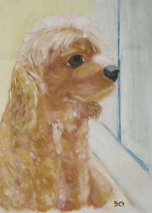 Dog Greeting Card featuring the painting Rusty AKA Digger Dog #4 by Patricia Cleasby