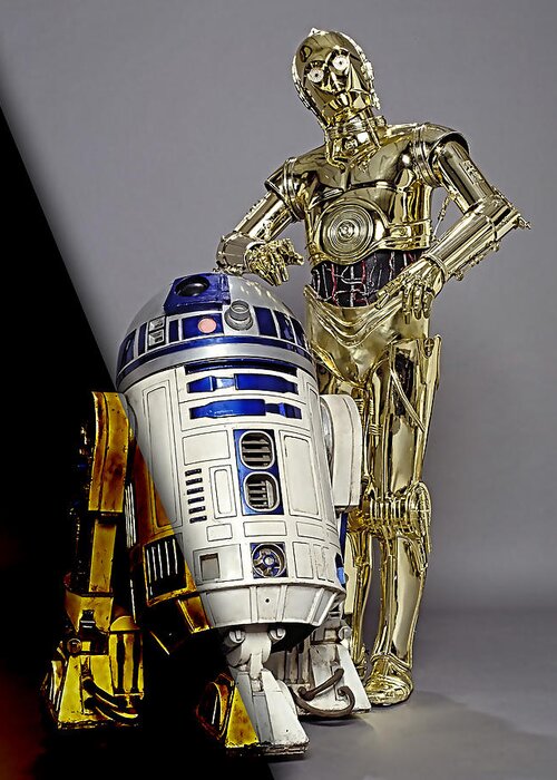 R2-d2 Greeting Card featuring the mixed media Star Wars C3PO and R2D2 Collection #4 by Marvin Blaine