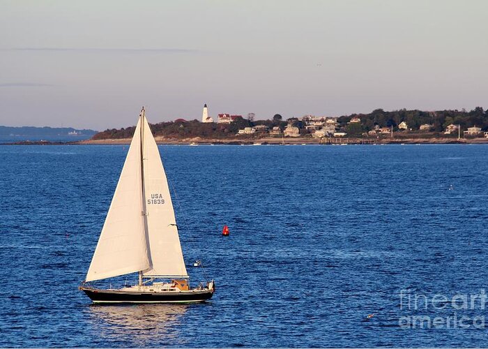 Sunrise Greeting Card featuring the photograph Marblehead MA #46 by Donn Ingemie