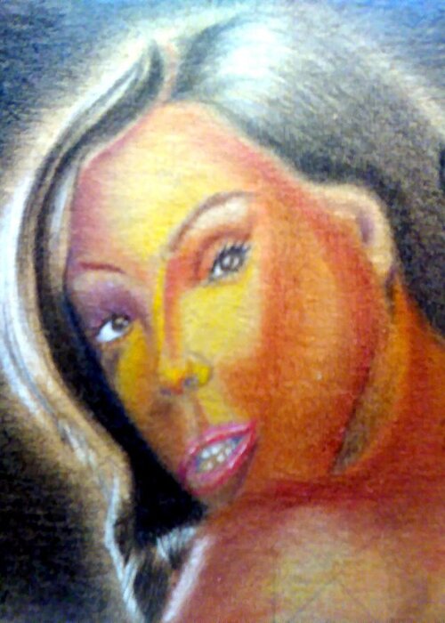 Black Art Greeting Card featuring the drawing Untitled #78 by Donald C-Note Hooker