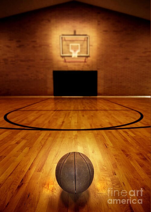 Sports Greeting Card featuring the photograph Basketball and Basketball Court #7 by Lane Erickson