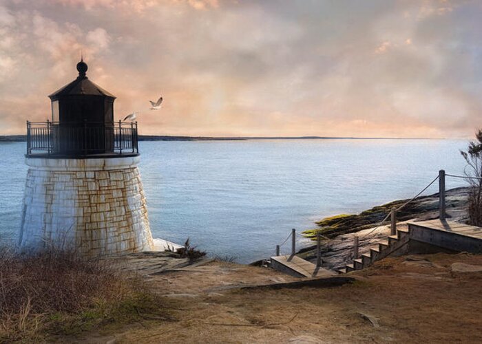 Lighthouse Greeting Card featuring the photograph Castle Hill Light #5 by Robin-Lee Vieira