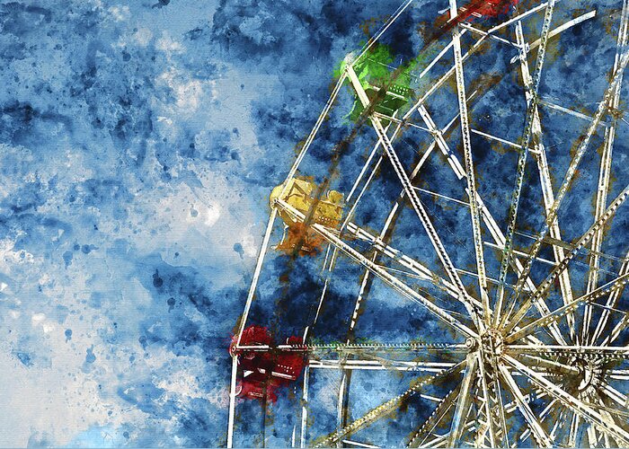 Summer Greeting Card featuring the photograph Ferris Wheel #4 by Brandon Bourdages