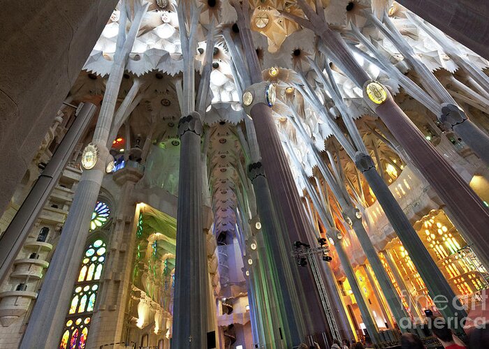 Sagrada Greeting Card featuring the photograph Sagrada Familia #5 by Gualtiero Boffi