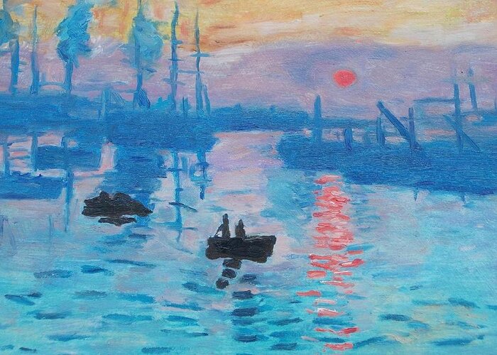 Monet Greeting Card featuring the painting Sunrise #5 by MotionAge Designs