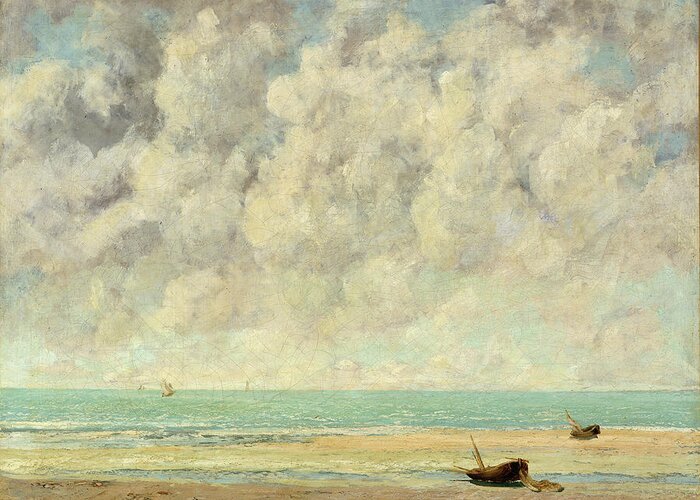 The Calm Sea Greeting Card featuring the painting The Calm Sea #5 by Gustave Courbet