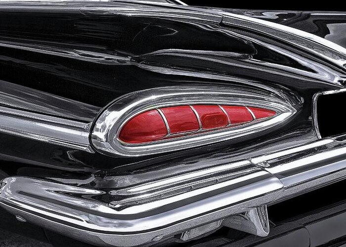  Greeting Card featuring the photograph 59 Chevy tail light detail by Gary Warnimont
