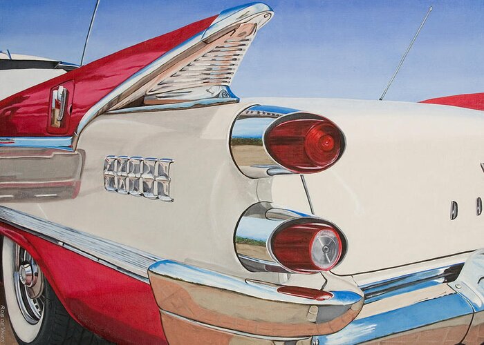 Car Greeting Card featuring the painting 59 Dodge Royal Lancer by Rob De Vries