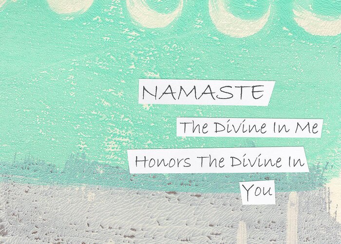 Namaste Greeting Card featuring the painting Namaste by Linda Woods