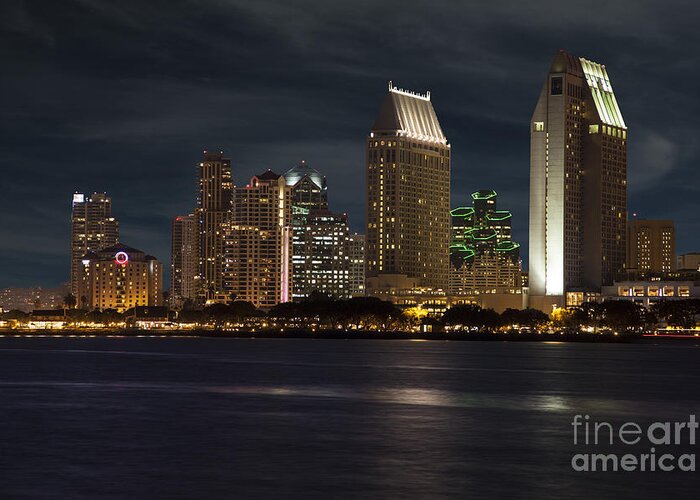 San Diego Greeting Card featuring the photograph San Diego Skyline by Timothy Johnson
