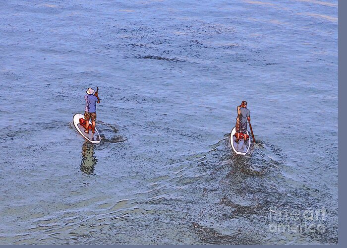 Paddle Boarders Greeting Card featuring the photograph 69- Paddle Boarders by Joseph Keane
