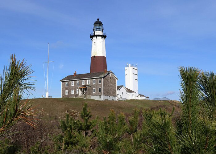 Montauk Point Lighthouse Greeting Card featuring the photograph Montauk Point Lighthouse Montauk New York #7 by Bob Savage
