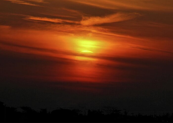 Sunset Greeting Card featuring the photograph 7- Sunset by Joseph Keane