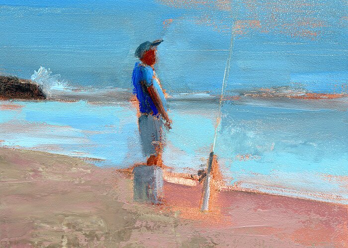Beach Greeting Card featuring the painting Untitled #354 by Chris N Rohrbach