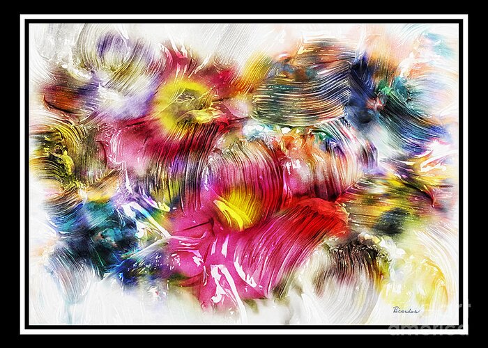 Abstract Greeting Card featuring the painting 7d Abstract Expressionism Digital Painting by Ricardos Creations