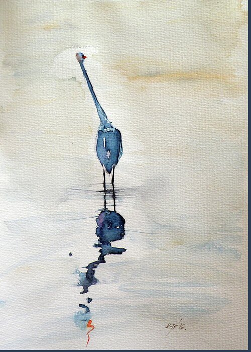 Bird Greeting Card featuring the painting Bird #8 by Kovacs Anna Brigitta