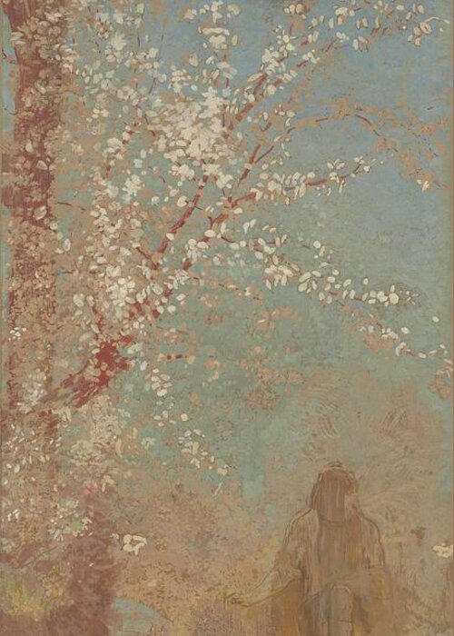 The Red Tree 1905 Odilon Redon (1840 - 1916) Greeting Card featuring the painting The Red Tree by Odilon Redon
