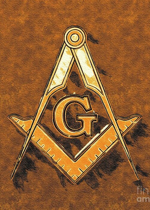 Lodge Greeting Card featuring the painting Freemason, Mason, Masonic Symbolism #9 by Esoterica Art Agency