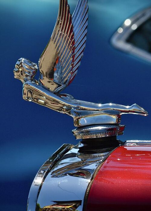  Greeting Card featuring the photograph Hood Ornament by Dean Ferreira