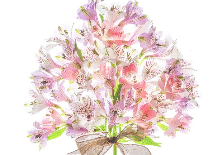 Alstromeria Greeting Card featuring the photograph A bouquet for Mother's day. by Usha Peddamatham
